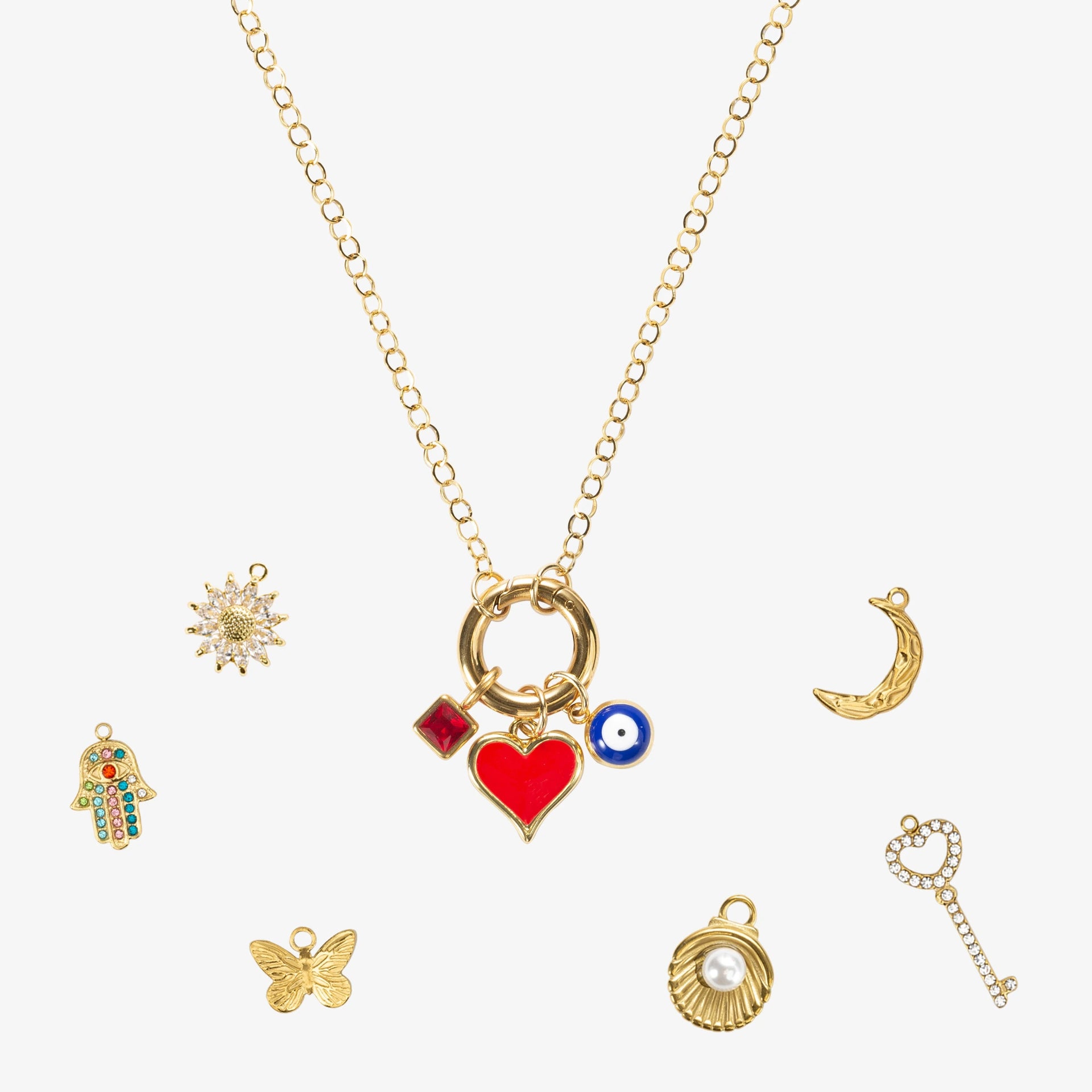 Circle Charm Flat Cable Chain Necklace – Bohyzhan